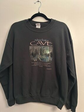 Advice From a Cave Graphic Sweatshirt - Black